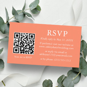 Minimalistische Hochzeitkorallen QR-UAWG Begleitkarte