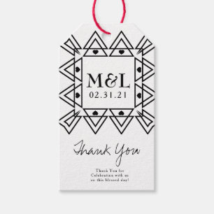 Minimalistische Hochzeits-Danke-Herz-Deko-Logo Geschenkanhänger