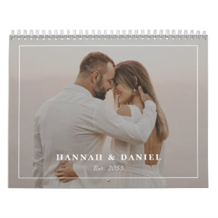 Minimalistische Hochzeits-Foto-Collage Frischvermä Kalender