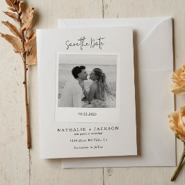 Minimalistische Hochzeits-Fotokarte 'Save the Date Save The Date