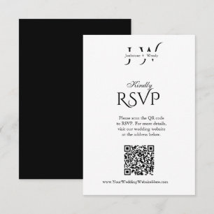 Minimalistische Hochzeits-QR-Code-RSVP-Karte RSVP Karte