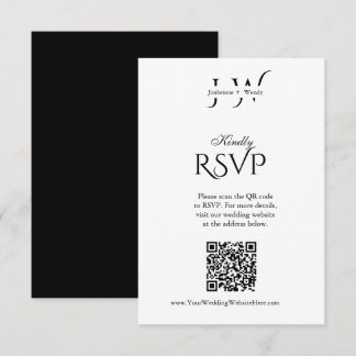 Minimalistische Hochzeits-QR-Code-RSVP-Karte RSVP Karte