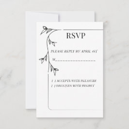 Minimalistische Hochzeits-RSVP-Antwortkarte RSVP Karte