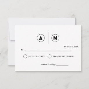Minimalistische Hochzeits-RSVP-Karte   Einfach Sch Einladung