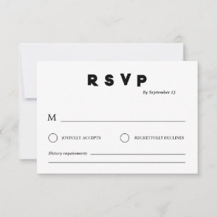 Minimalistische Hochzeits-RSVP-Karte   Einfach Sch Einladung