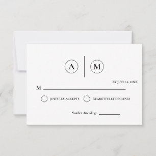 Minimalistische Hochzeits-RSVP-Karte Einfach Sch Einladung