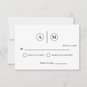 Minimalistische Hochzeits-RSVP-Karte   Einfach Sch Einladung