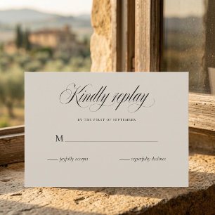 Minimalistische Hochzeits-RSVP-Karte Elegante Sc RSVP Karte