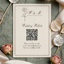 Minimalistische Hochzeits-Website QR-Code-Beilagek