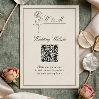 Minimalistische Hochzeits-Website QR-Code-Beilagek Begleitkarte