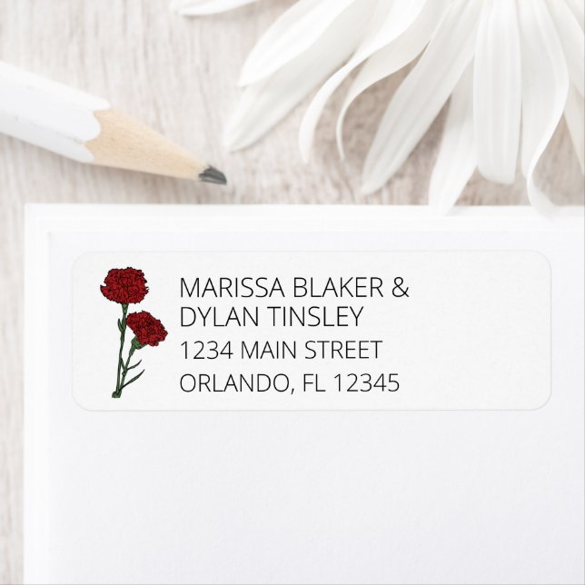 Minimalistische Hochzeitsadresse von Roten Nelken (Insitu)