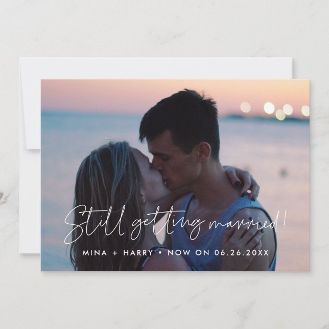 Minimalistische Hochzeitsaktualisierung Ankündigung (Vorderseite)