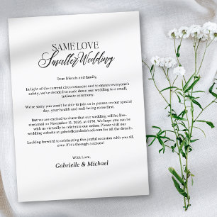 Minimalistische Hochzeitsankündigung Verkleinerte  Einladung