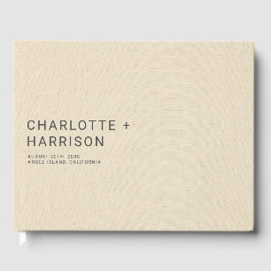 Minimalistische Hochzeitscreme-Imitate Gästebuch