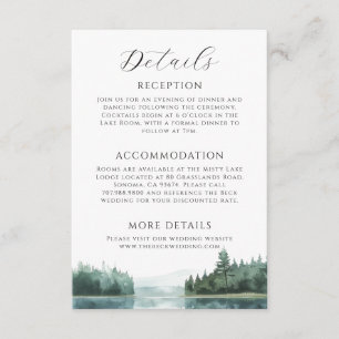 Minimalistische Hochzeitsdetails Begleitkarte