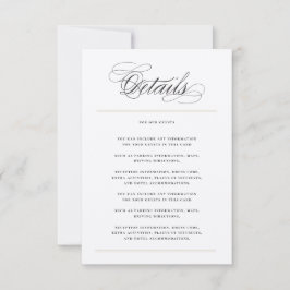 Minimalistische Hochzeitsdetails für einfache klas Einladung