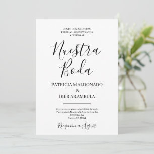 Minimalistische Hochzeitseinladung auf Spanisch Einladung