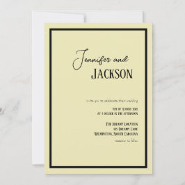 Minimalistische Hochzeitseinladung aus Weißcreme Einladung
