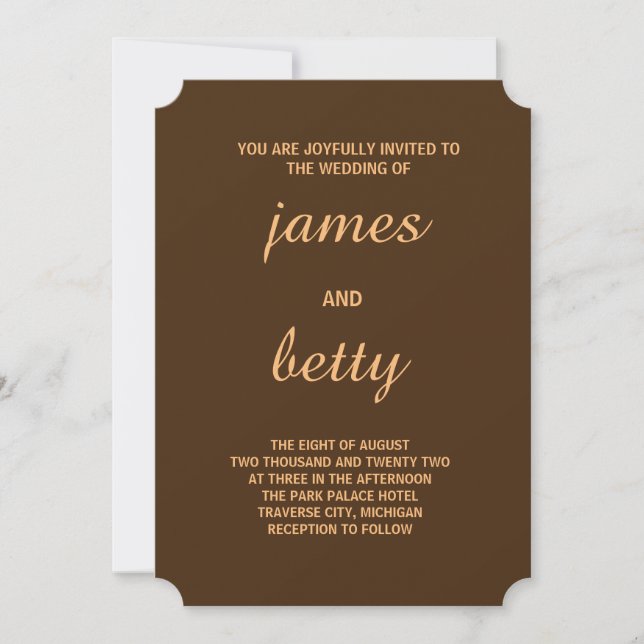 Minimalistische Hochzeitseinladung Einladung (Vorderseite)
