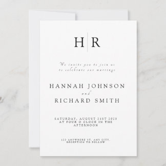 Minimalistische Hochzeitseinladung Einladung
