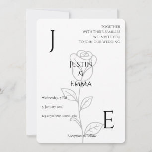Minimalistische Hochzeitseinladung Einladung