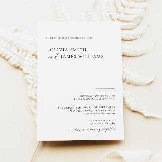 Minimalistische Hochzeitseinladung, elegante Hochz Einladung