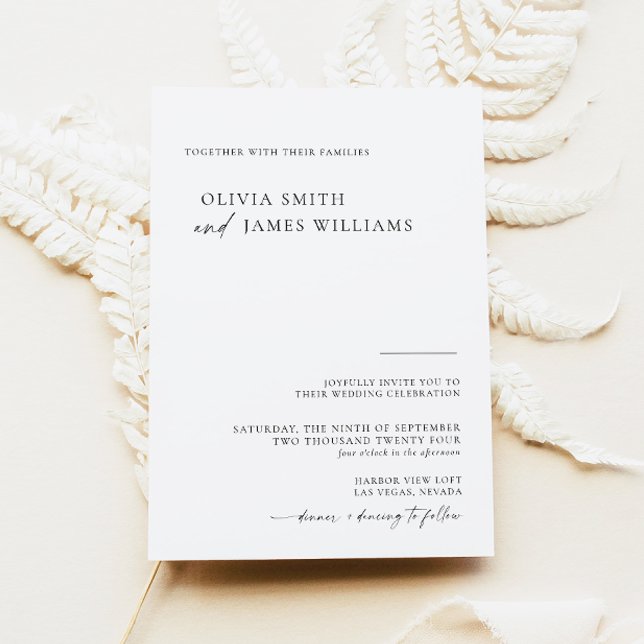 Minimalistische Hochzeitseinladung, elegante Hochz Einladung (Von Creator hochgeladen)
