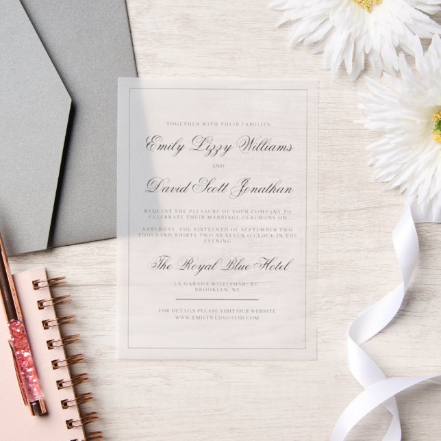 Minimalistische Hochzeitseinladung für klassische  (Hochzeit)