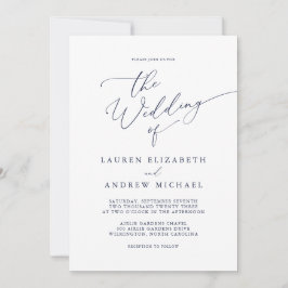 Minimalistische Hochzeitseinladung in Navy Einladung