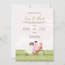 Minimalistische Hochzeitseinladung in Rosa