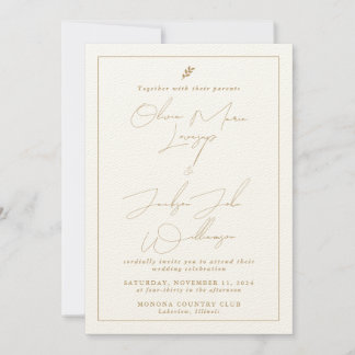Minimalistische Hochzeitseinladung von Gold Chic Einladung