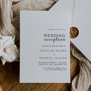 Minimalistische Hochzeitsempfangs-Einladung Einladung