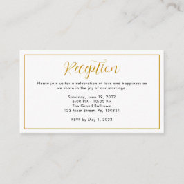Minimalistische Hochzeitsempfehlung an der Goldgre Begleitkarte