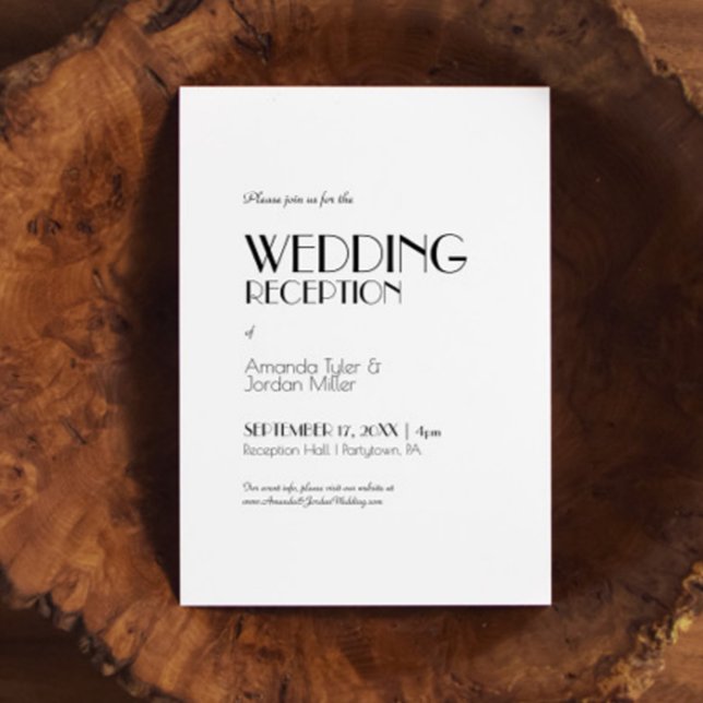 Minimalistische Hochzeitsempfehlung im Art Deco Einladung (Von Creator hochgeladen)