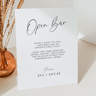 Minimalistische Hochzeitsempfehlung Modernes Bar Sockelschild