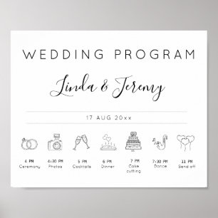 Minimalistische Hochzeitserie - Veranstaltungszeit Poster