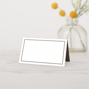Minimalistische Hochzeitsfeier Braun Weiße Moderne Platzkarte