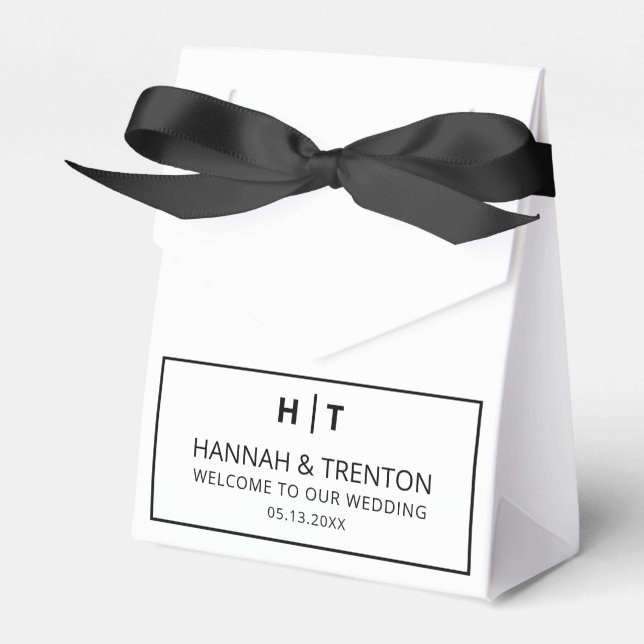 Minimalistische Hochzeitsfeier Moderne Hochzeitsfe Geschenkschachtel (Vorderseite)