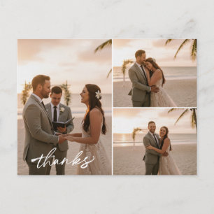 Minimalistische Hochzeitsfoto-Collage Dankeskarten Postkarte