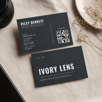 Minimalistische Hochzeitsfotografie | Forge Gray Visitenkarte
