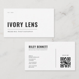 Minimalistische Hochzeitsfotografie Transparent Visitenkarte