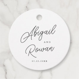 Minimalistische Hochzeitsgeschenk-Etikette mit Sch Geschenkanhänger