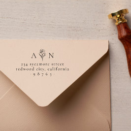 Minimalistische Hochzeitsinitialen Rücksendeadress Permastempel