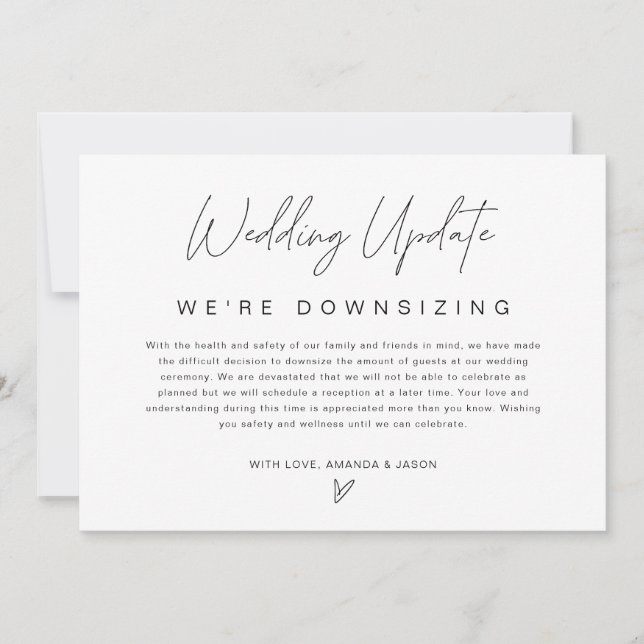 Minimalistische Hochzeitskarte Ankündigung (Vorderseite)