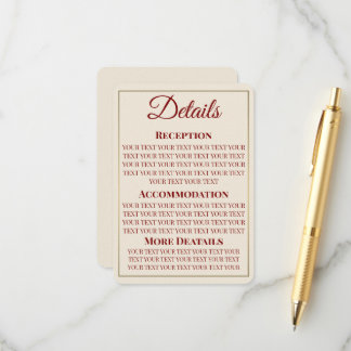 Minimalistische Hochzeitskarte Begleitkarte