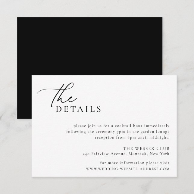 Minimalistische Hochzeitskarte Einladung (Vorne/Hinten)