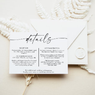 Minimalistische Hochzeitskarte, Eintrittskarten Einladung