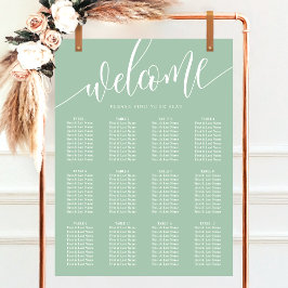 Minimalistische Hochzeitskarte für staubige Minze Poster