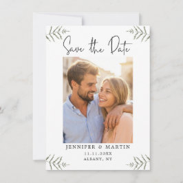 Minimalistische Hochzeitskarte mit Foto zur Voraba Save The Date