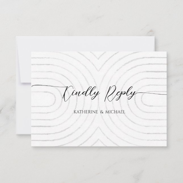 Minimalistische Hochzeitskarte RSVP Karte (Vorderseite)